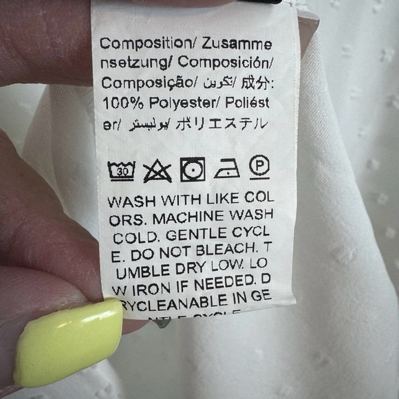 Shein Curve Womens 3X Swiss Dot Peasant Cottage Core Blouse White - Picture 7 of 7